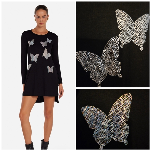 Lauren Moshi Crystal Adora Opal Butterflies dress - Picture 1 of 13